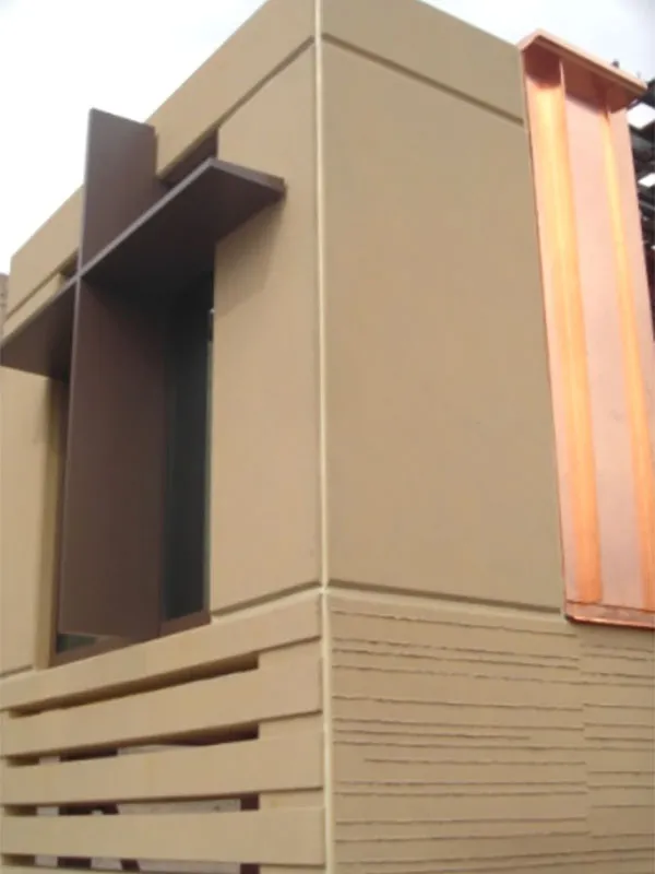 Maricopa County Courthouse: Project mock-up panels. Louver panels at bottom.