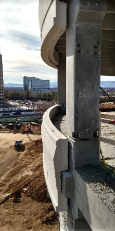 Village Center Station III: Radius spandrel panels.